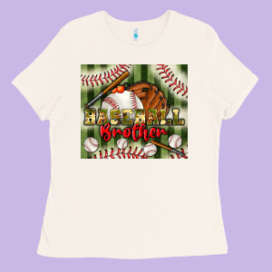 Baseball Brother Tumbler Ladies Tee Designed By Bundleandbundleshop