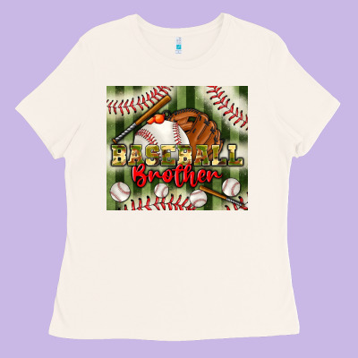 Baseball Brother Tumbler Ladies Tee Designed By Bundleandbundleshop