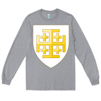 Heather Grey arms of the kingdom of jerusalem Long Sleeve Tee - linhVisuals