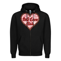 Black self love club valentine's day Zipper Hoodie - RanaPortraitStore