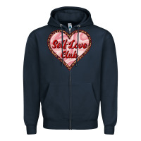 Navy self love club valentine's day Zipper Hoodie - RanaPortraitStore