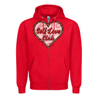 Red self love club valentine's day Zipper Hoodie - RanaPortraitStore