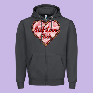 Self Love Club Valentine's Day Zipper Hoodie Designed By Ranaportraitstore