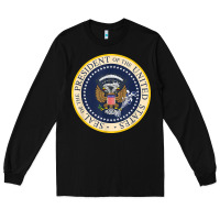 Black fake presidential seal Long Sleeve Tee - linhVisuals