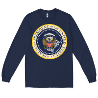 Navy fake presidential seal Long Sleeve Tee - linhVisuals