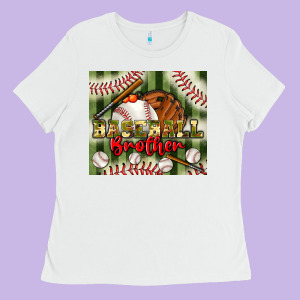 Baseball Brother Tumbler Ladies Tee Designed By Bundleandbundleshop