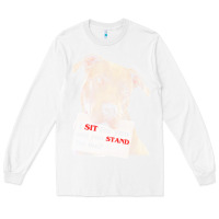 White pitbull t  shirt i sit for you will you stand for me t  shirt Long Sleeve Tee - linhVisuals