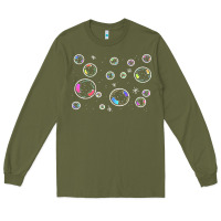 Army Green bubbles t  shirt bubbles t  shirt Long Sleeve Tee - linhVisuals