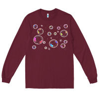Burgundy bubbles t  shirt bubbles t  shirt Long Sleeve Tee - linhVisuals