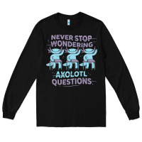 Black axolotl questions Long Sleeve Tee - linhVisuals