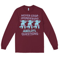 Burgundy axolotl questions Long Sleeve Tee - linhVisuals