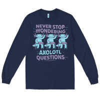 Navy axolotl questions Long Sleeve Tee - linhVisuals