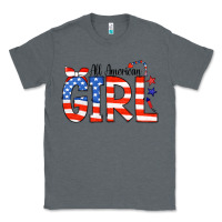 Charcoal Heather All American Girl Bandana Classic Tee - CowCowDesign