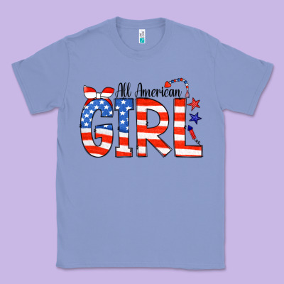 All American Girl Bandana Classic Tee Designed By Cowcowdesign