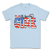 Dusty Blue All American Girl Bandana Classic Tee - CowCowDesign