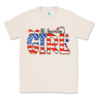 Natural All American Girl Bandana Classic Tee - CowCowDesign