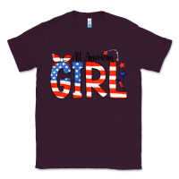 Plum All American Girl Bandana Classic Tee - CowCowDesign