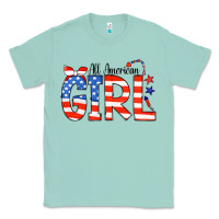 Seafoam All American Girl Bandana Classic Tee - CowCowDesign