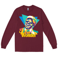 Burgundy stevie wonder vintage Long Sleeve Tee - linhVisuals