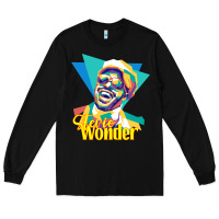 Black stevie wonder vintage Long Sleeve Tee - linhVisuals