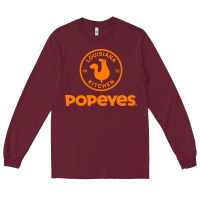 Burgundy suitable-popeyes-worn Long Sleeve Tee - linhVisuals