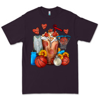 Plum Basketball Sunflower Frappe Premium Tee - FaDigitalArtStudio