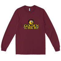 Burgundy suitable-golden-chick-worn Long Sleeve Tee - linhVisuals