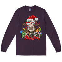 Plum Mooey Christmas Long Sleeve Tee - CowhideDigitalArt