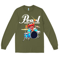 Army Green the muppet show animal playing pearl drums Long Sleeve Tee - linhVisuals