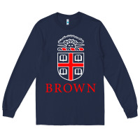 Navy brown university Long Sleeve Tee - linhVisuals