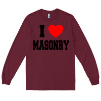 Burgundy i love masonry Long Sleeve Tee - linhVisuals