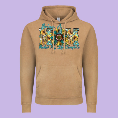 Being A Mom Makes My Life Complete Vintage Hoodie Designed By Sublimationcraftshop