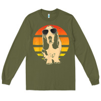 Army Green retro basset hound t shirt men women kids gift t shirt Long Sleeve Tee - linhVisuals