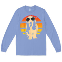 Colony Blue retro basset hound t shirt men women kids gift t shirt Long Sleeve Tee - linhVisuals