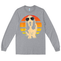 Heather Grey retro basset hound t shirt men women kids gift t shirt Long Sleeve Tee - linhVisuals