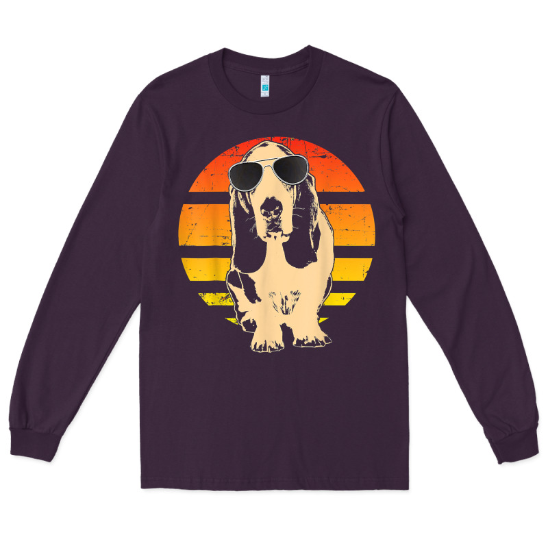 Retro Basset Hound T Shirt Men Women Kids Gift T Shirt Long Sleeve Tee by linhVisuals | Teevron
