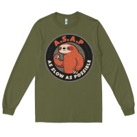 Army Green as slow as possible Long Sleeve Tee - linhVisuals