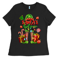 Black santa s helper Ladies Tee - FaDigitalArtStudio