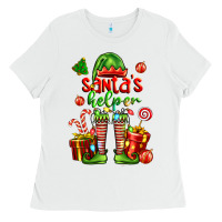 White santa s helper Ladies Tee - FaDigitalArtStudio