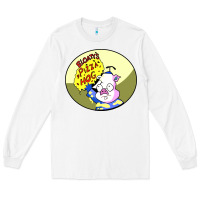 White bloaty pizza hog Long Sleeve Tee - linhVisuals