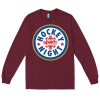 Burgundy hockey night in canada 1 Long Sleeve Tee - linhVisuals