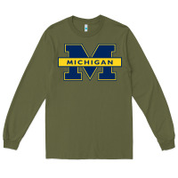 Army Green michigan Long Sleeve Tee - linhVisuals
