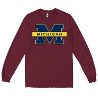Burgundy michigan Long Sleeve Tee - linhVisuals