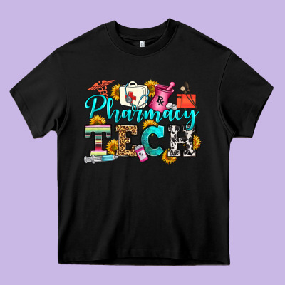 Pharmacy Tech Heavy Core Tee Designed By Oliviacreatesart