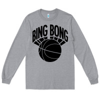 Heather Grey black bing bong Long Sleeve Tee - linhVisuals