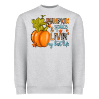 Heather Grey Pumpkin spice and livin' my best life Heavyweight Sweatshirt - RanaPortraitStore