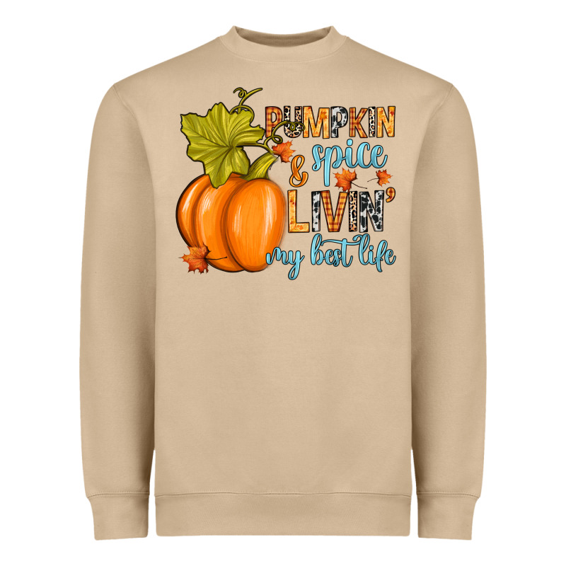Pumpkin Spice And Livin' My Best Life Heavyweight Sweatshirt by RanaPortraitStore | Teevron