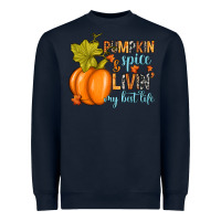 Navy Pumpkin spice and livin' my best life Heavyweight Sweatshirt - RanaPortraitStore