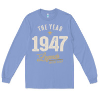 Colony Blue The Year 1947 - 75th Birthday Vintage Classic Long Sleeve Tee - linhVisuals