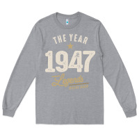 Heather Grey The Year 1947 - 75th Birthday Vintage Classic Long Sleeve Tee - linhVisuals